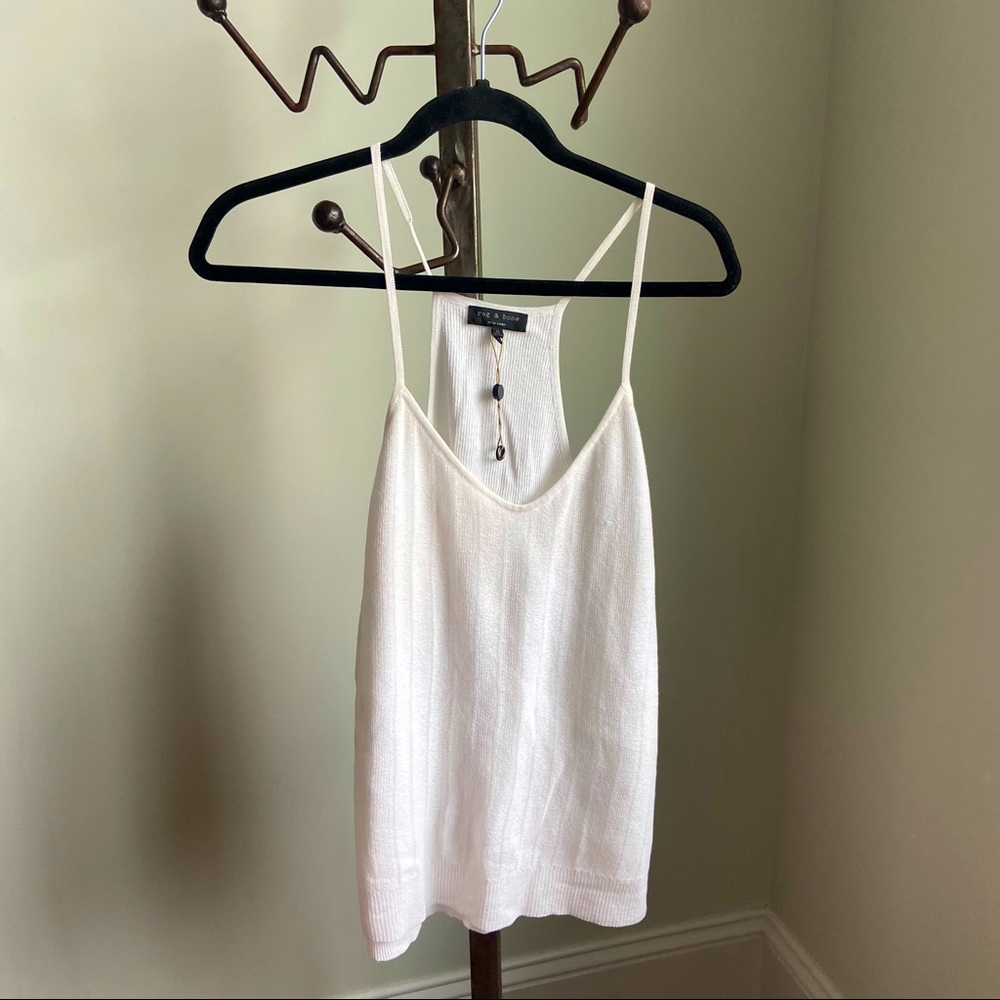 White Rag & Bone Knit Spaghetti Strap Tank Top